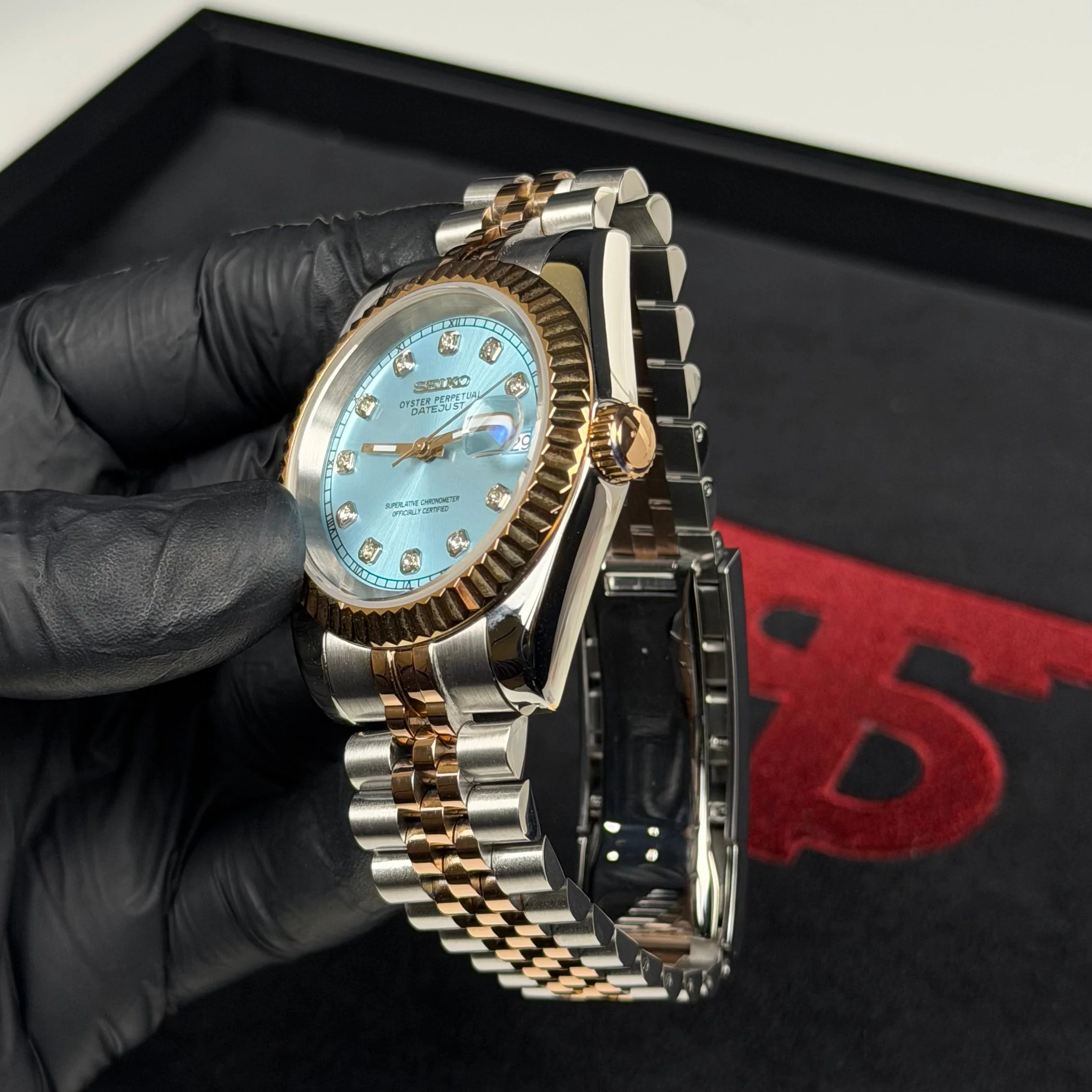 Datejust Mod - Pearl Baby Blue/Jubilee - Image 3