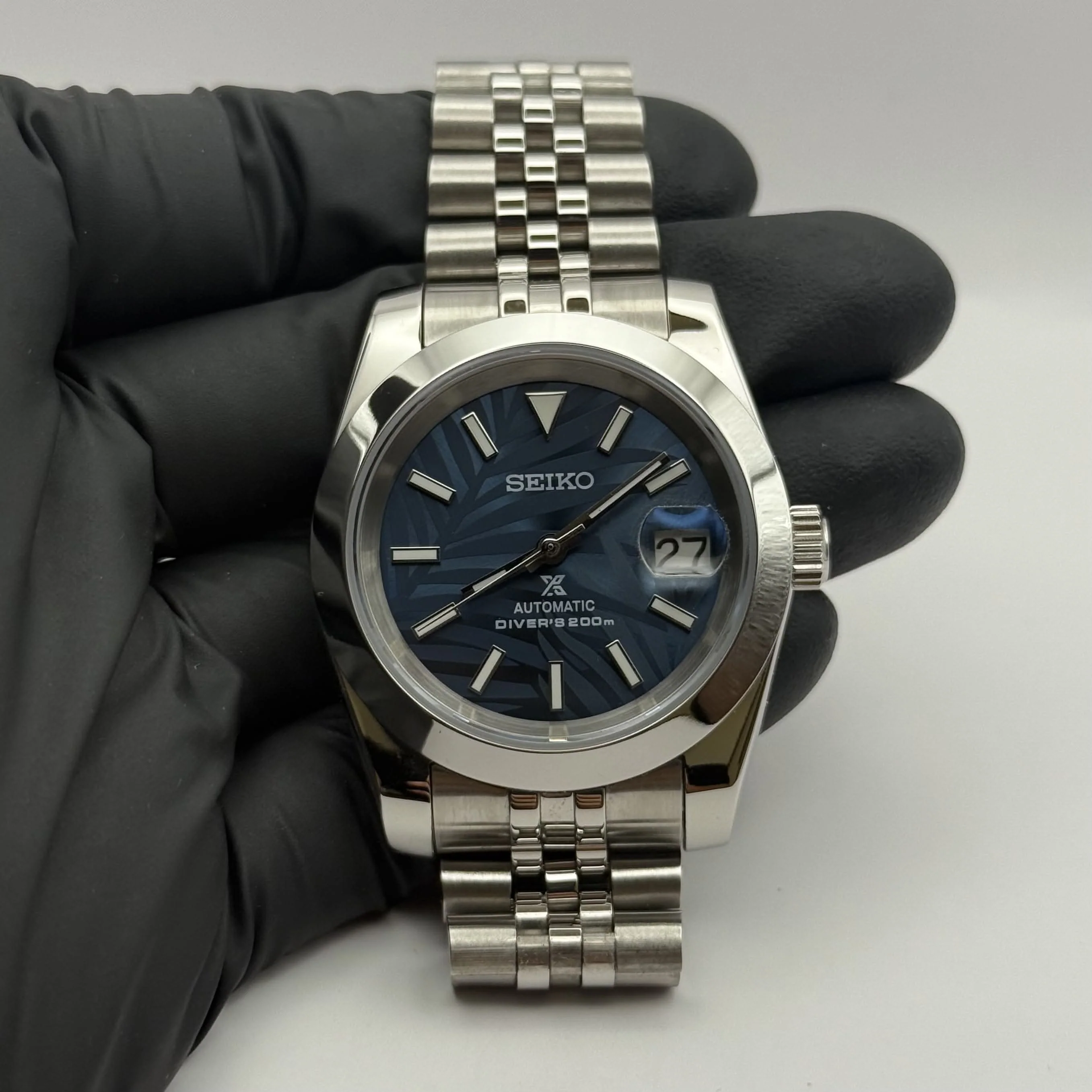 Datejust Mod - Palm Leaf Smooth Blue - Image 5