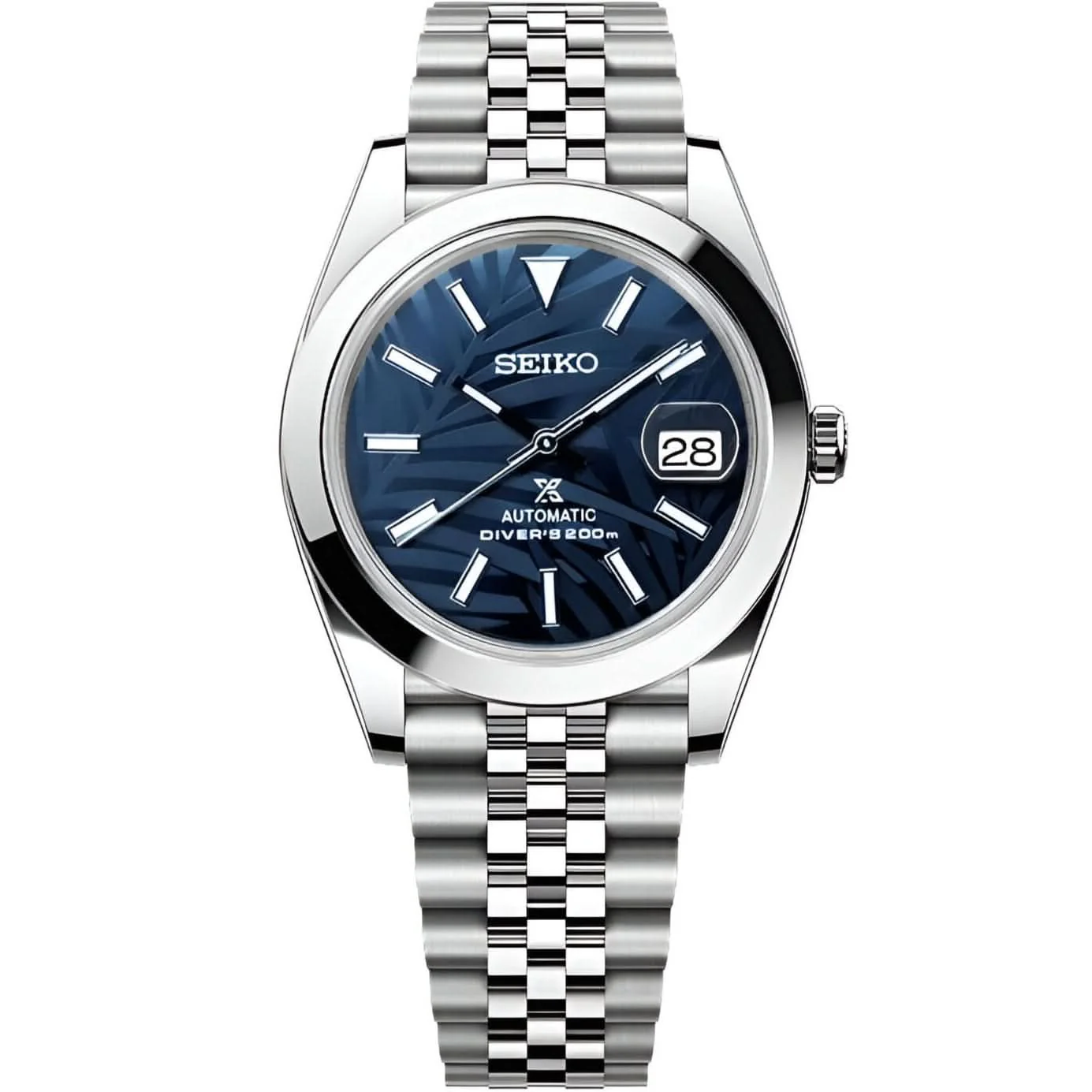 Datejust Mod - Palm Leaf Smooth Blue - Image 8
