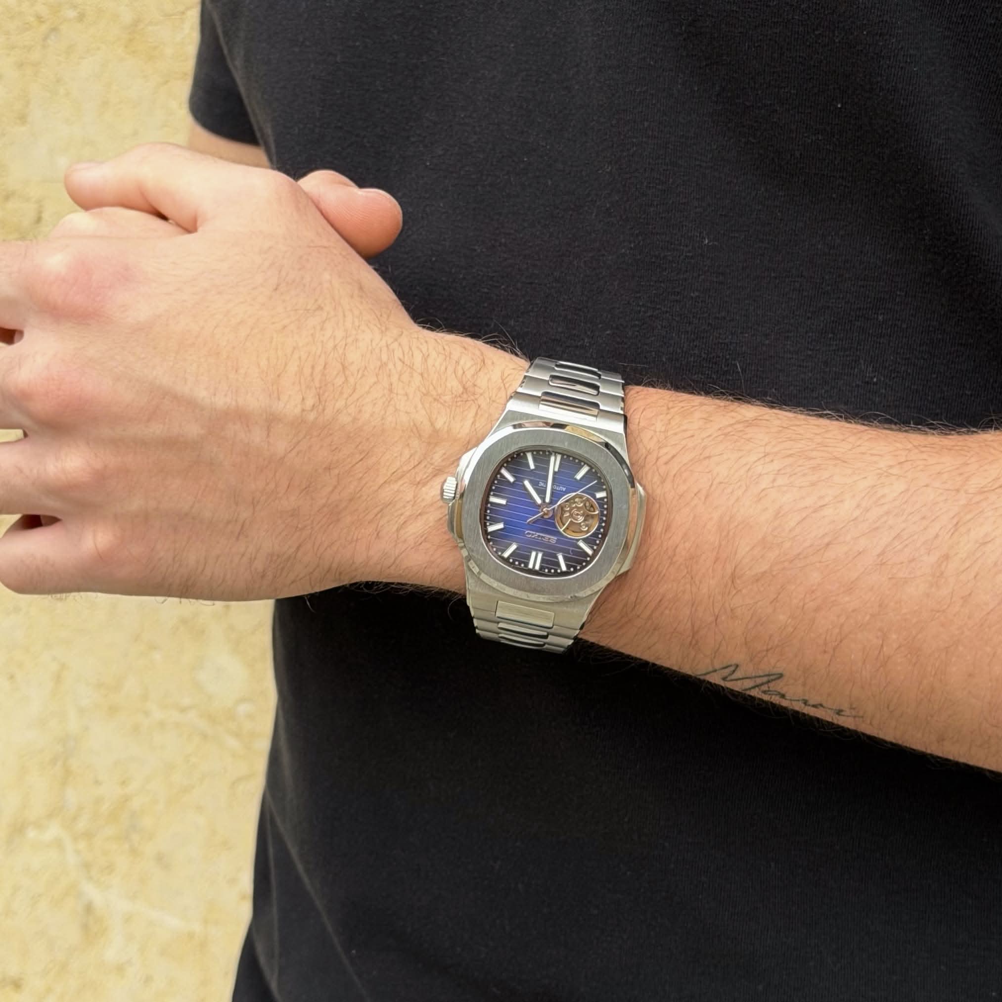 Seiko Nautilus Mod - Navy Blue Open Heart - Image 3