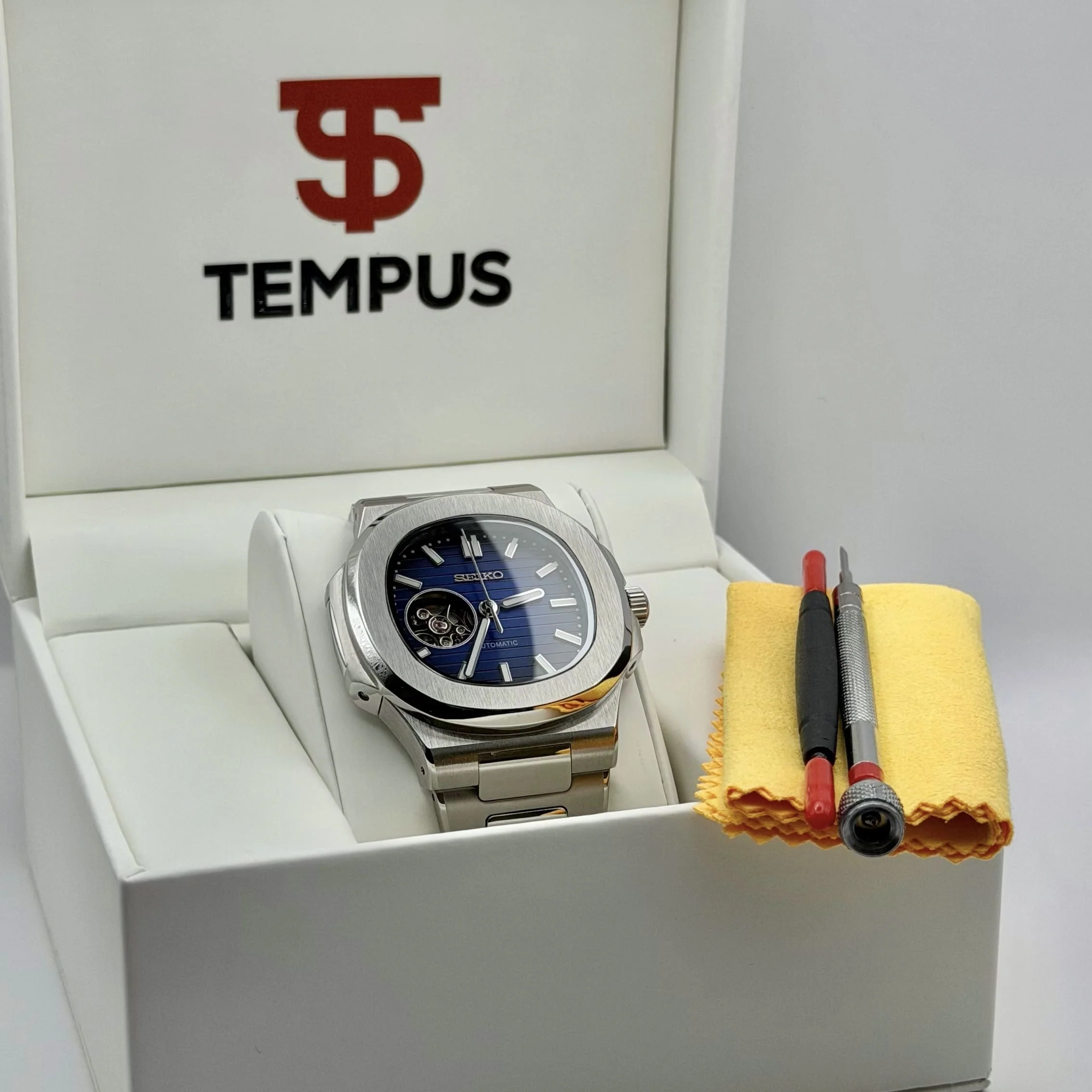 Seiko Nautilus Mod - Navy Blue Open Heart - Image 4