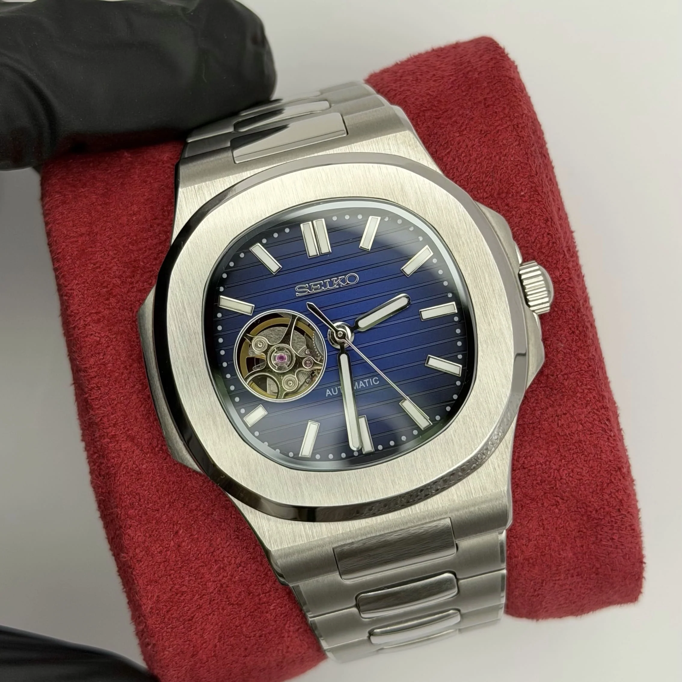 Seiko Nautilus Mod - Navy Blue Open Heart - Image 6