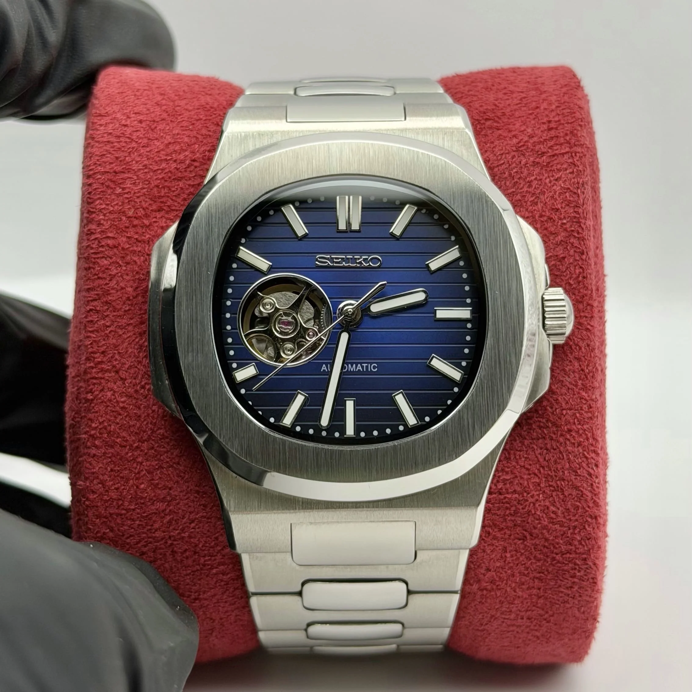 Seiko Nautilus Mod - Navy Blue Open Heart - Image 8